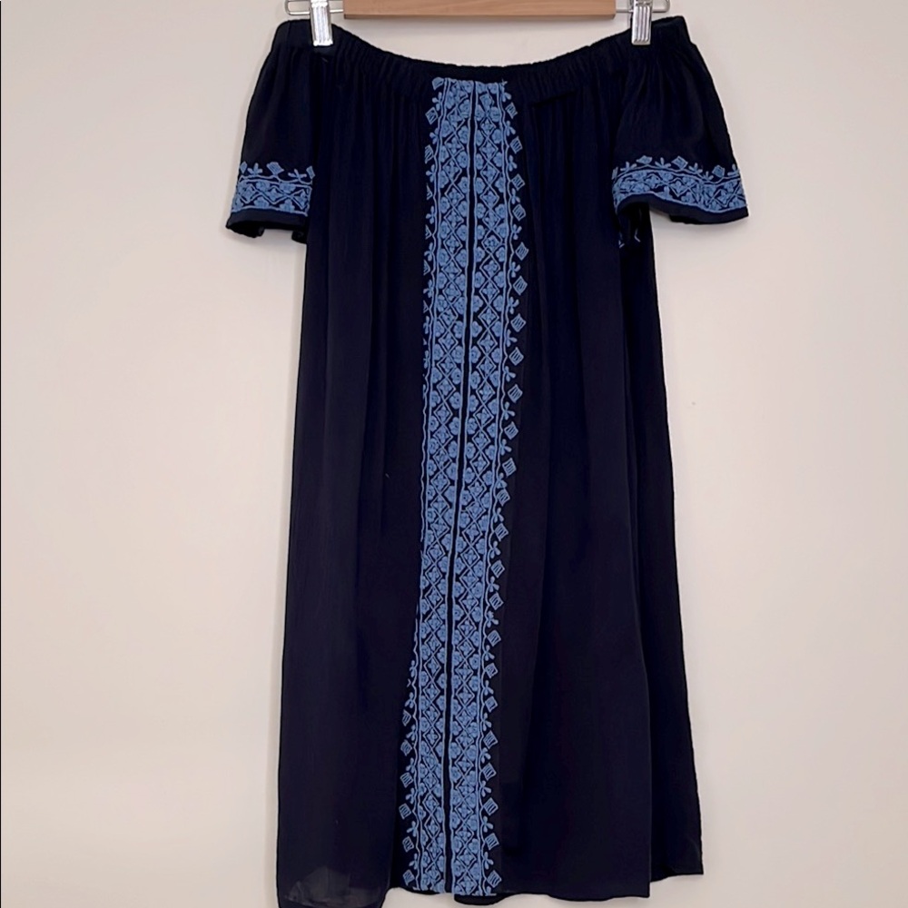 Anthropologie Cotton Gauze Embroidered Dress